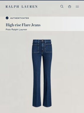 Polo Ralph Lauren Dark Blue High-Rise Flare Jeans Size 27